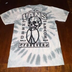 Vans Off The Wall Tie Dye Skull Graphic T-Shirt Small Skate Streetwear Tee